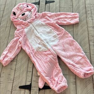 Onesie Sleeper Pink Dinosaur Hoodie Sleeper with A Tail 2 Zipper Pulls Very Soft